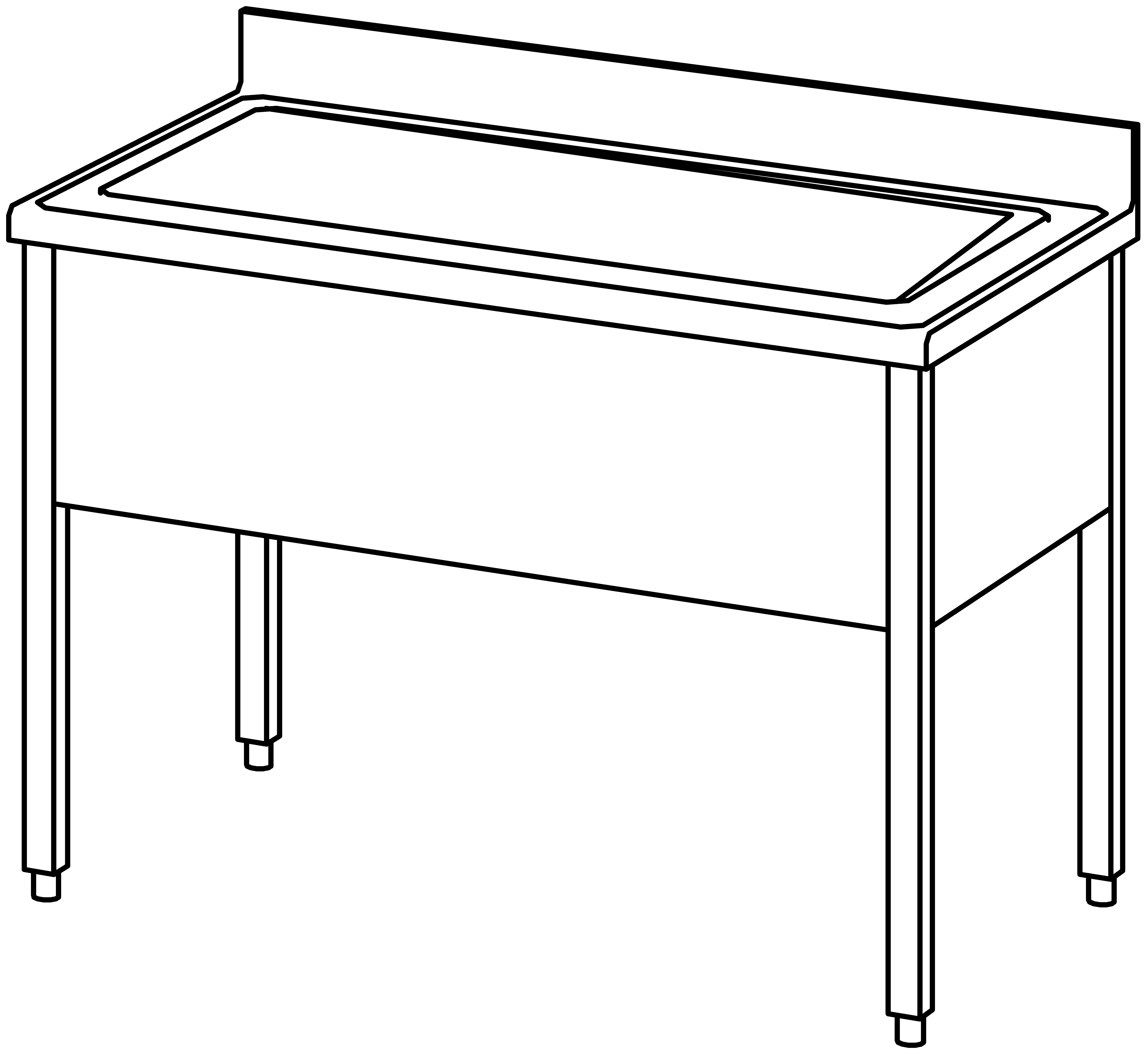 Topfspültisch offen 1200x700, 1 Becken