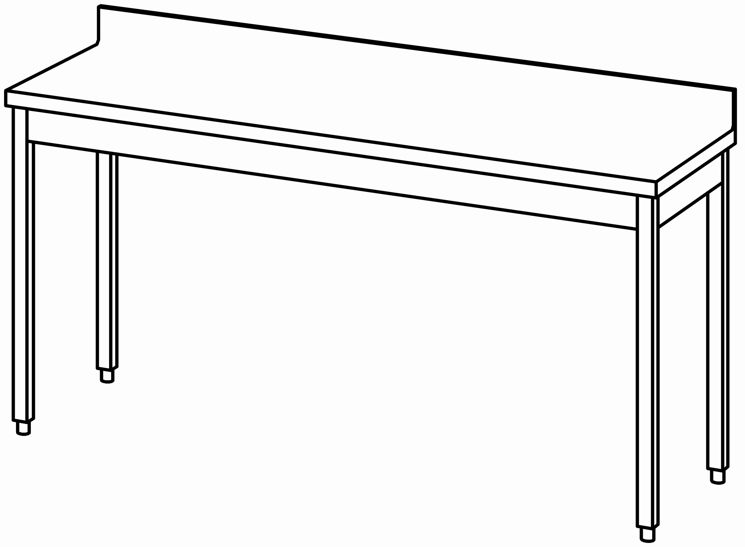 Arbeitstisch 1800x600, mit Aufkantung