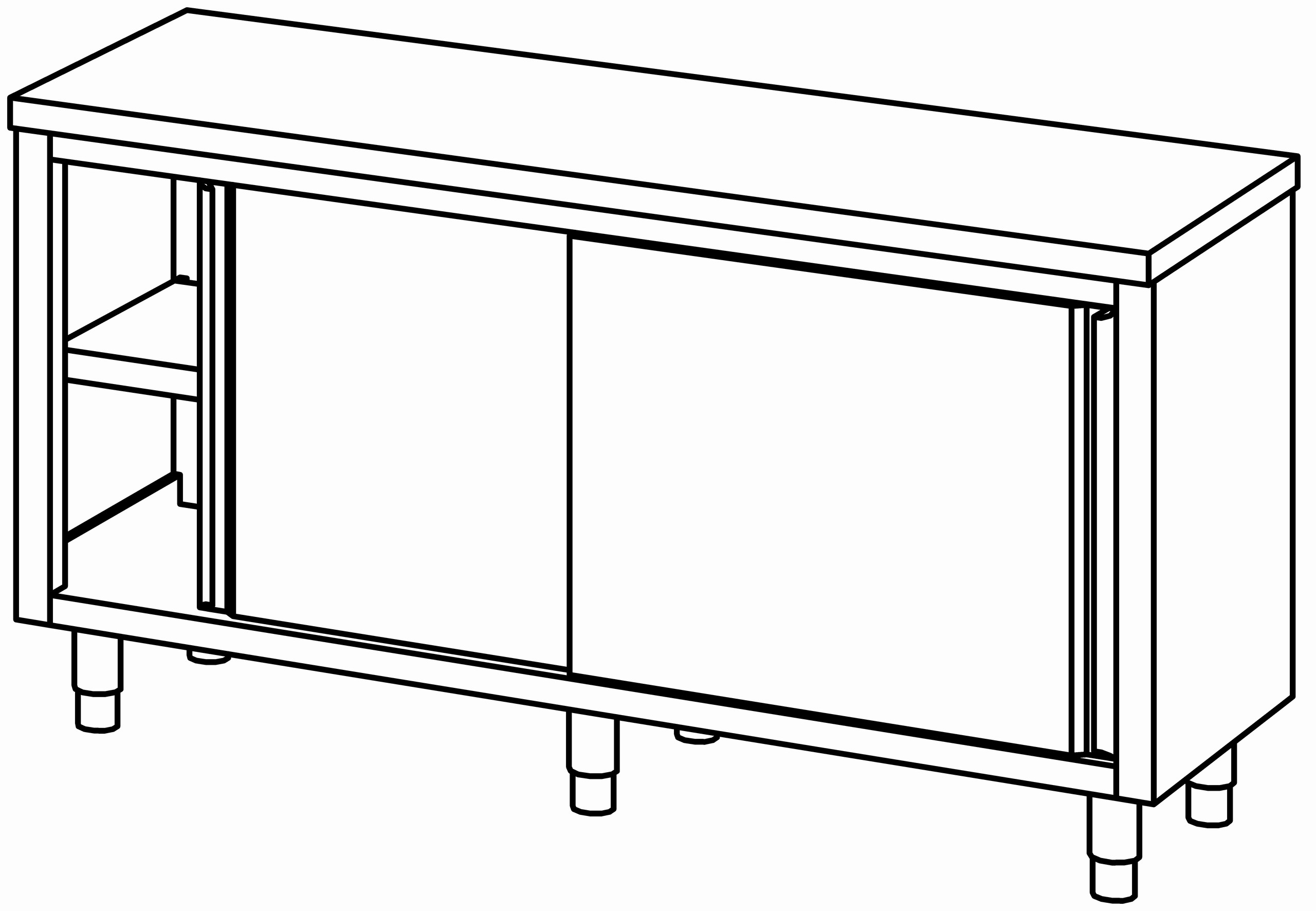 Arbeitsschrank 1700x600, S-Tür, ohne AK
