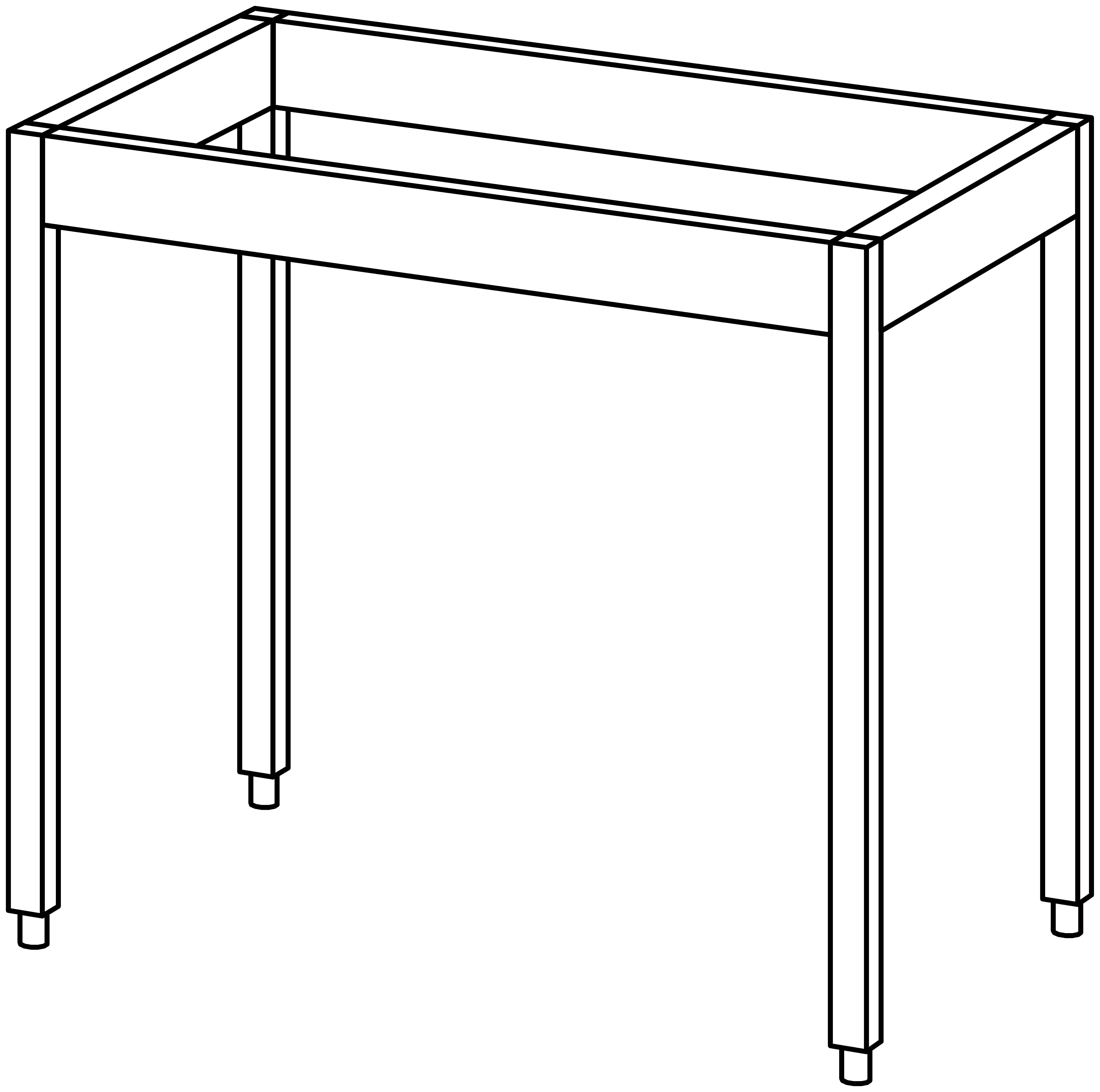 Unterbau-Arbeitstisch offen 1000x660
