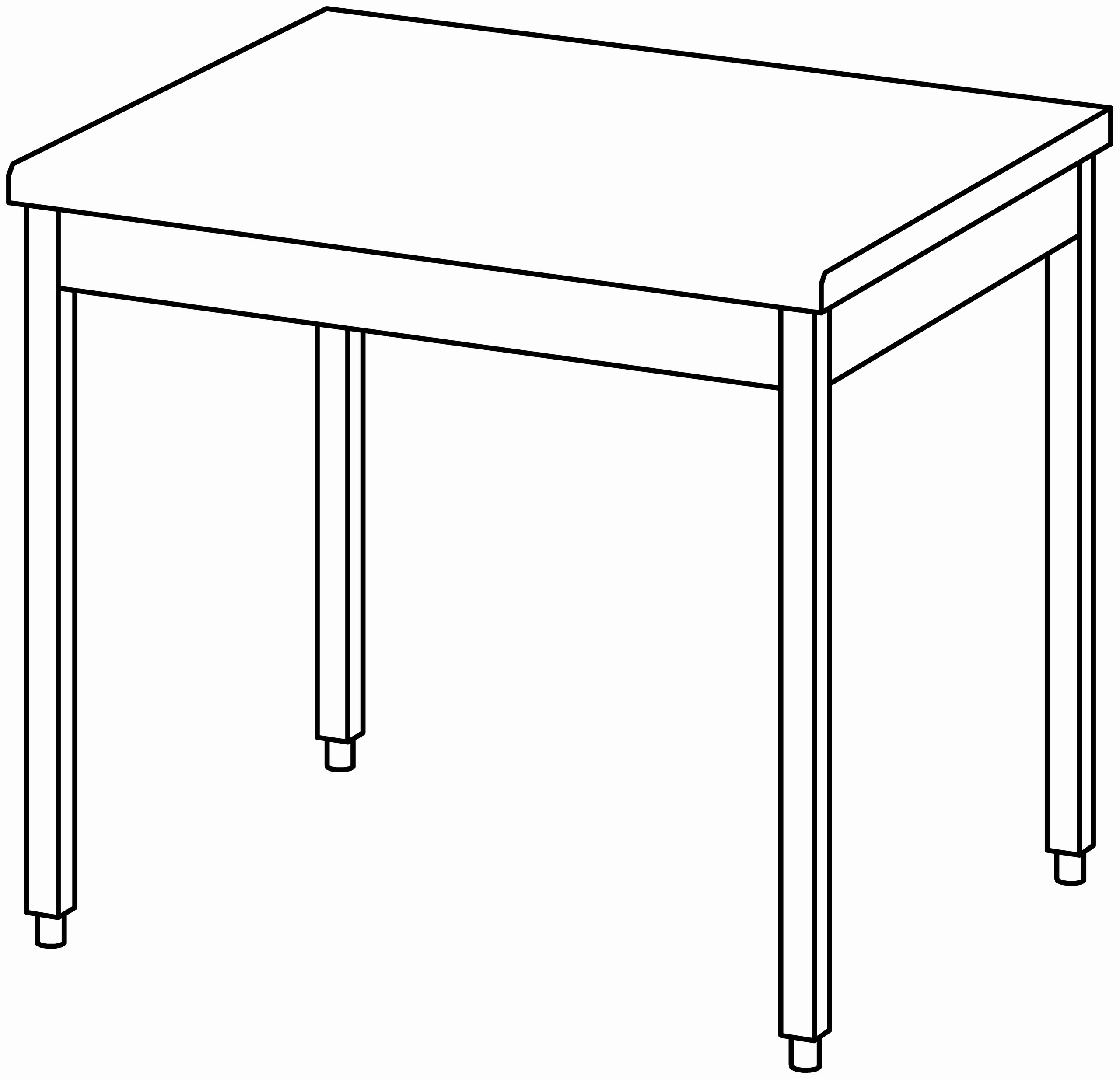 Arbeitstisch 1000x900, ohne Aufkantung