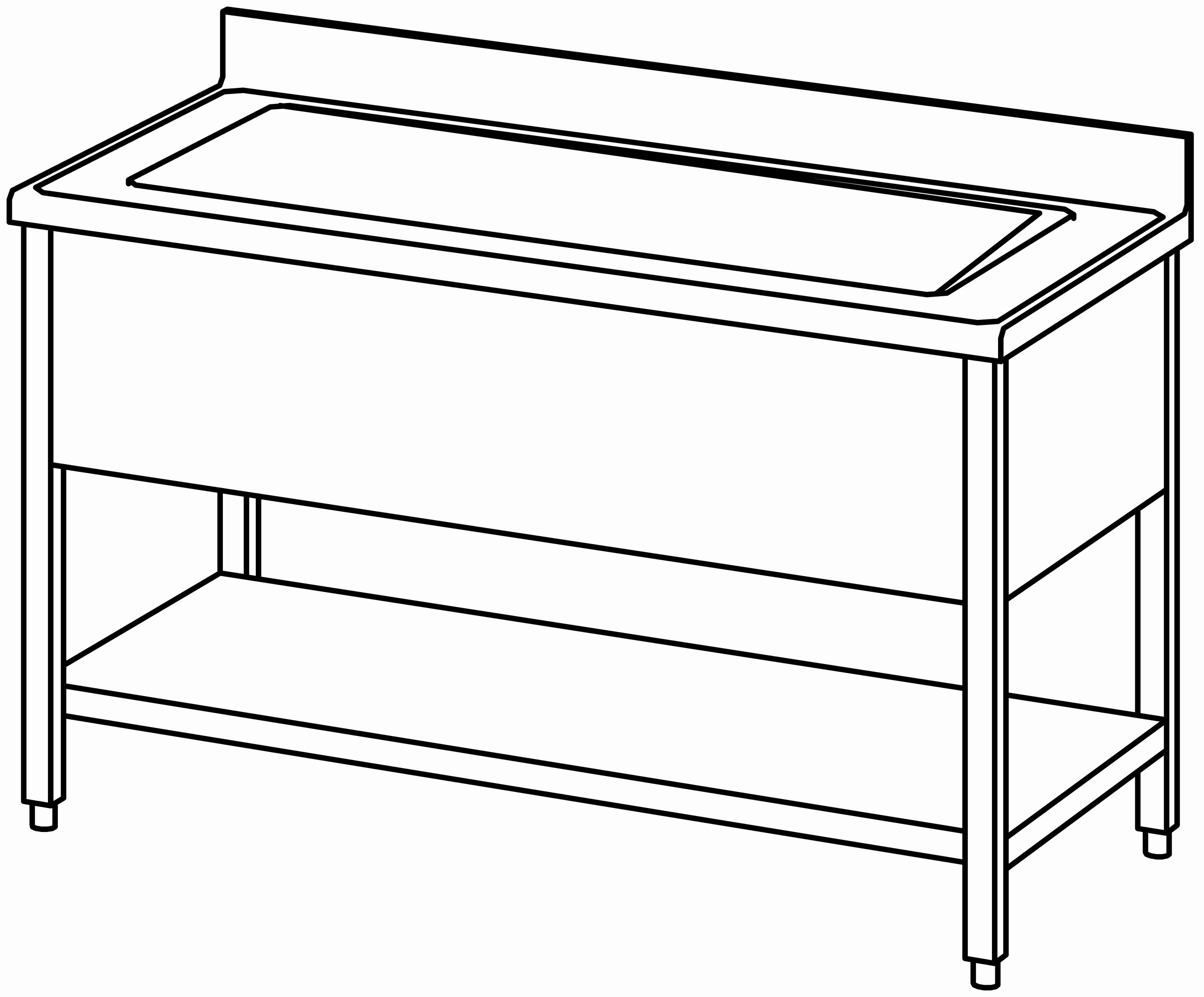 Topfspültisch offen 1400x700, GB, 1 Be.