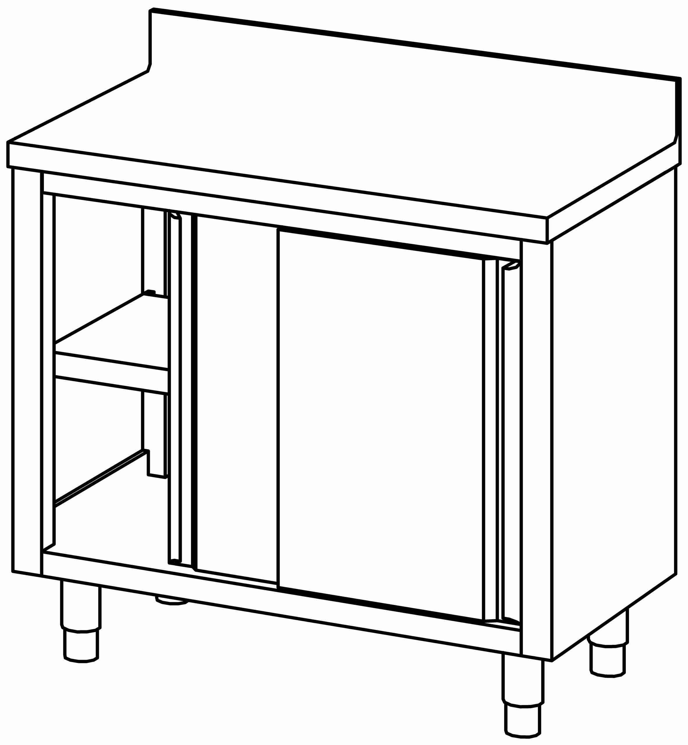Arbeitsschrank 1000x600, S-Tür, mit AK
