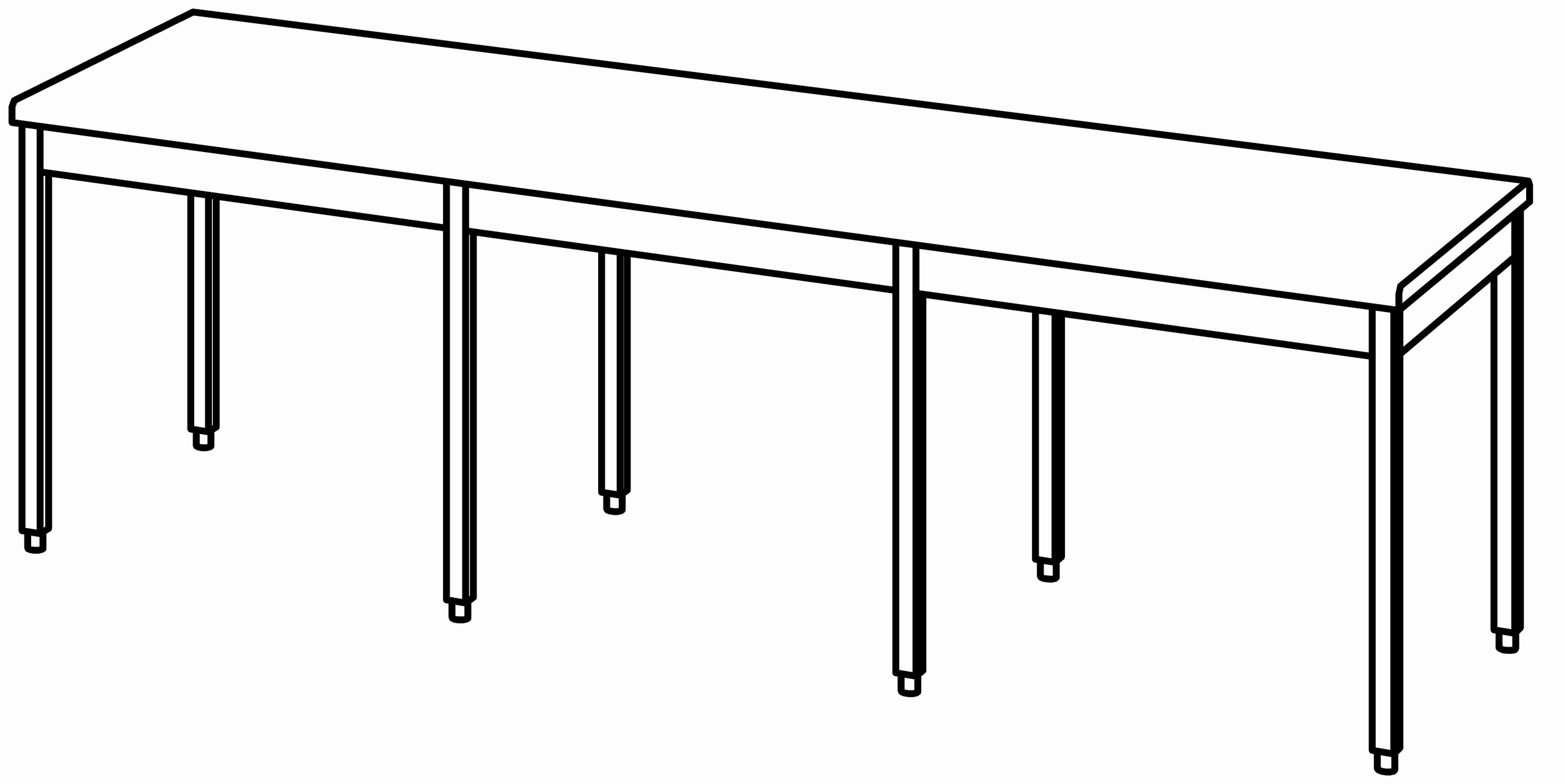 Arbeitstisch 2800x900, ohne Aufkantung