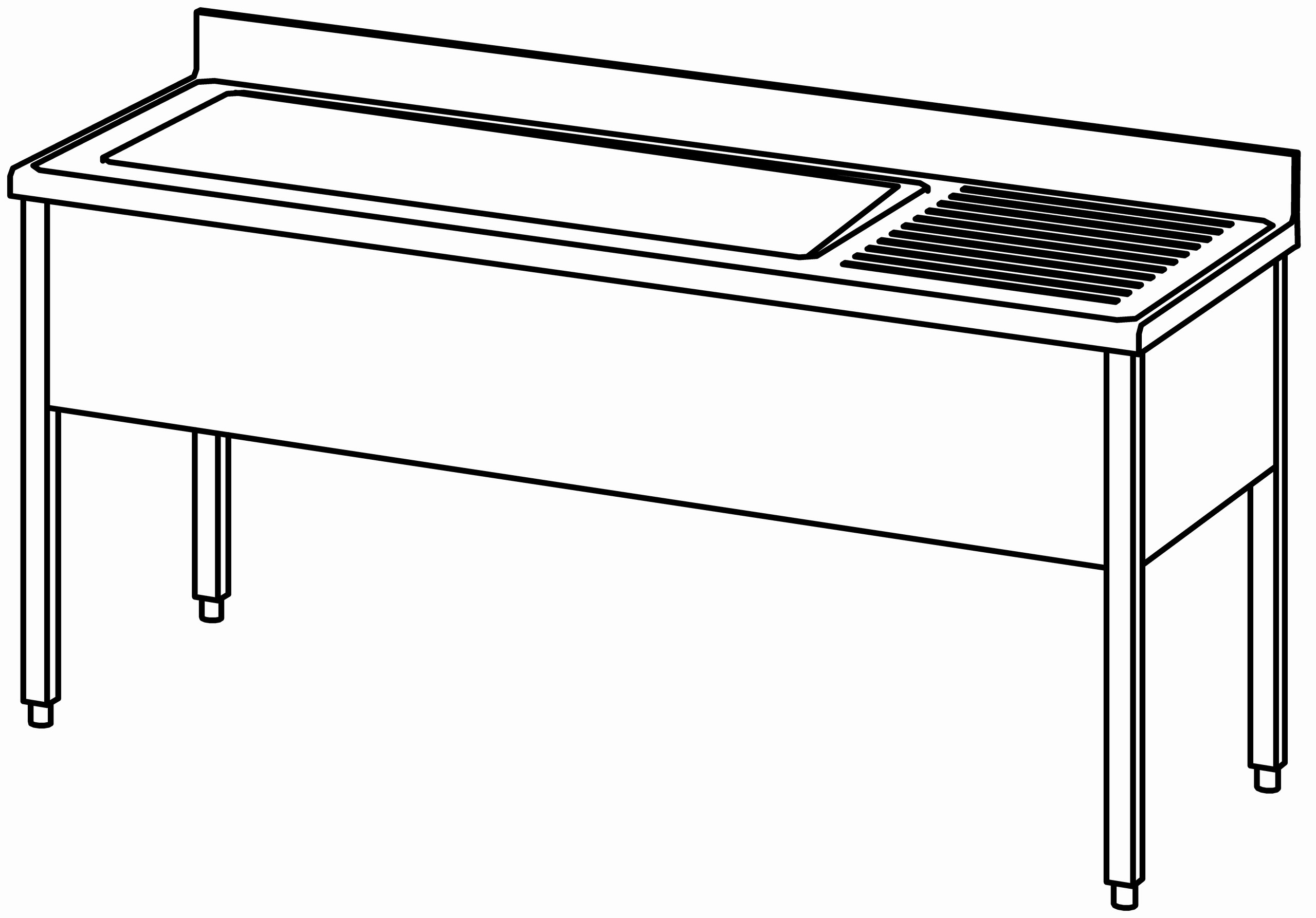 Topfspültisch offen 1800x700, 1 Becken l