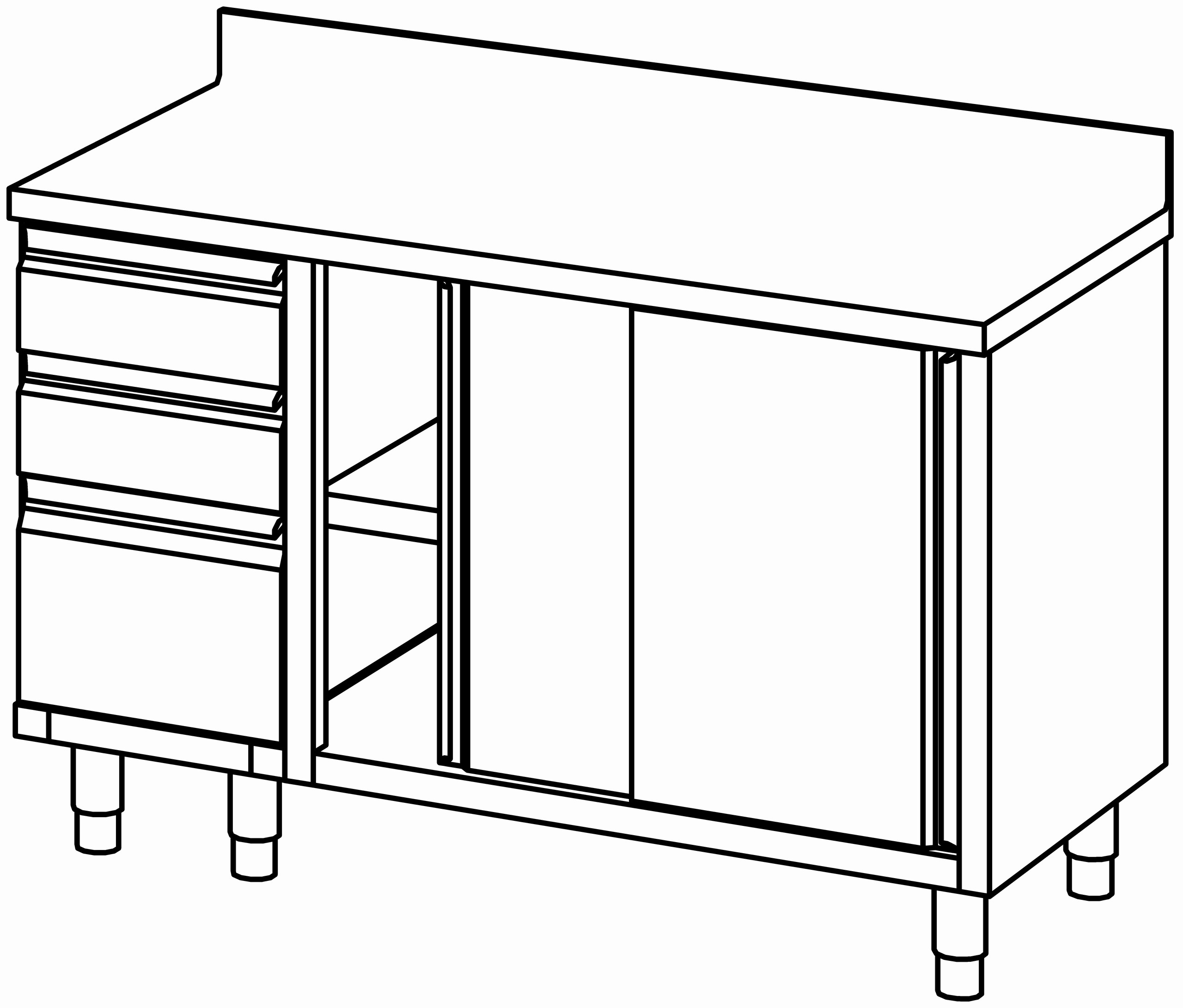 Arbeitsschrank 1400x700, S-Block li, AK
