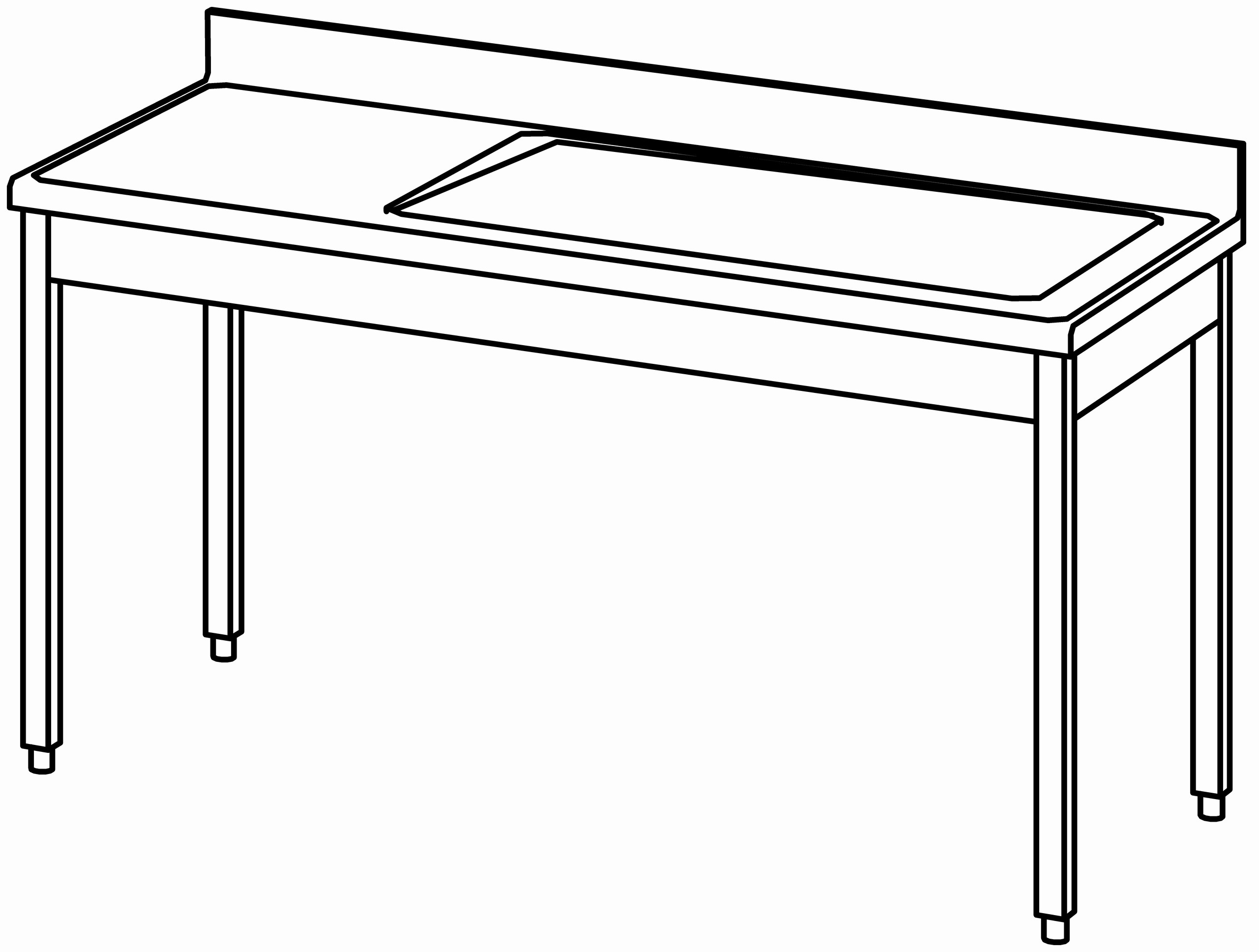 Arbeitstisch 1600x700, GN-Becken rechts
