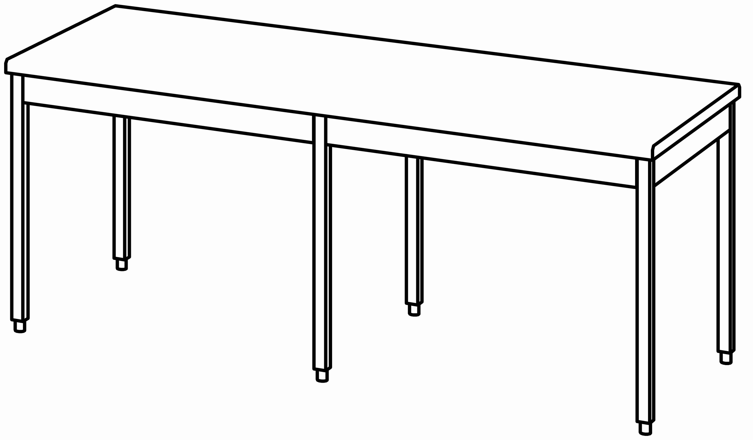 Arbeitstisch 2200x900, ohne Aufkantung