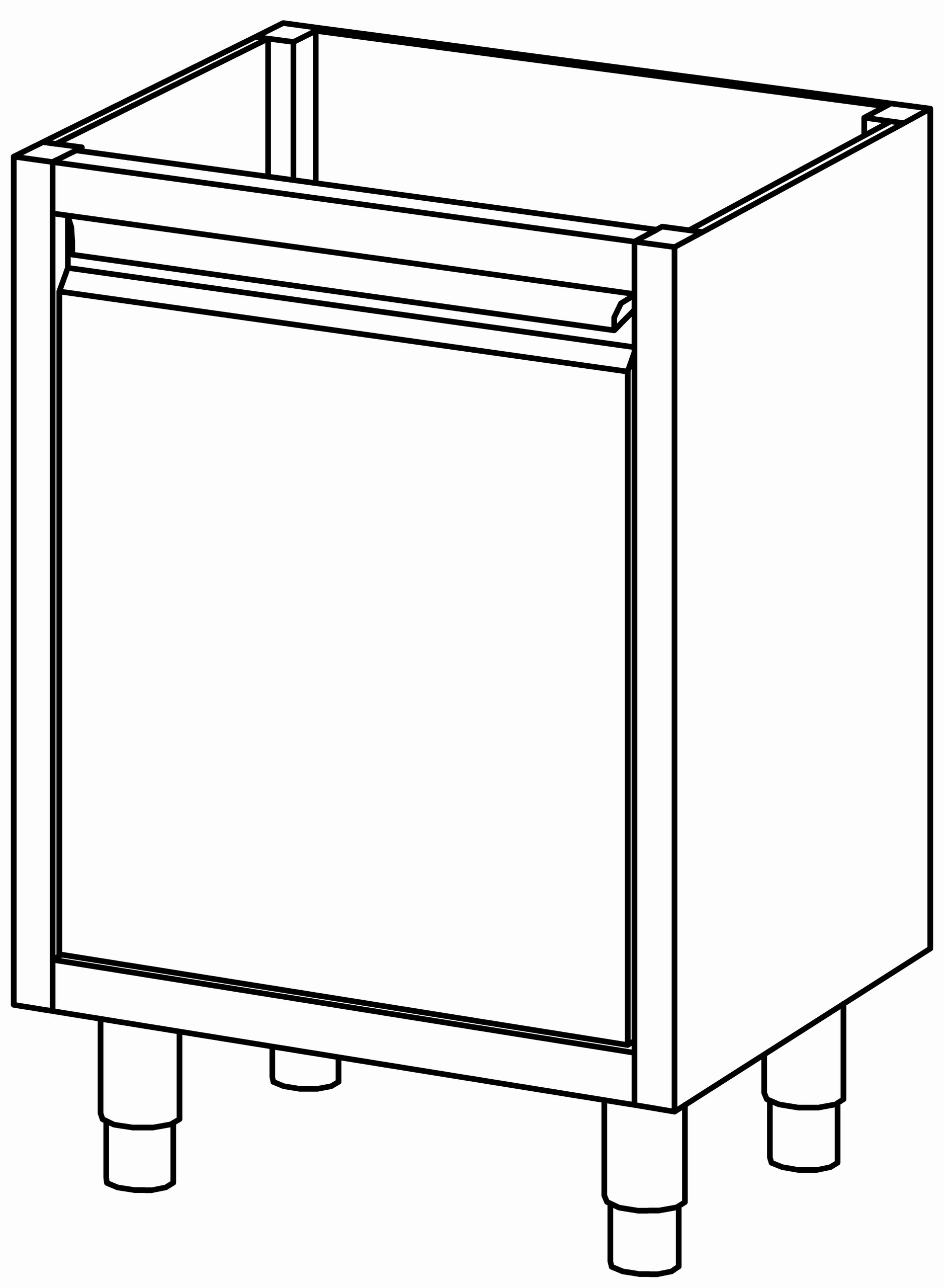 Schrankunterbau mit Flügeltür 600x580
