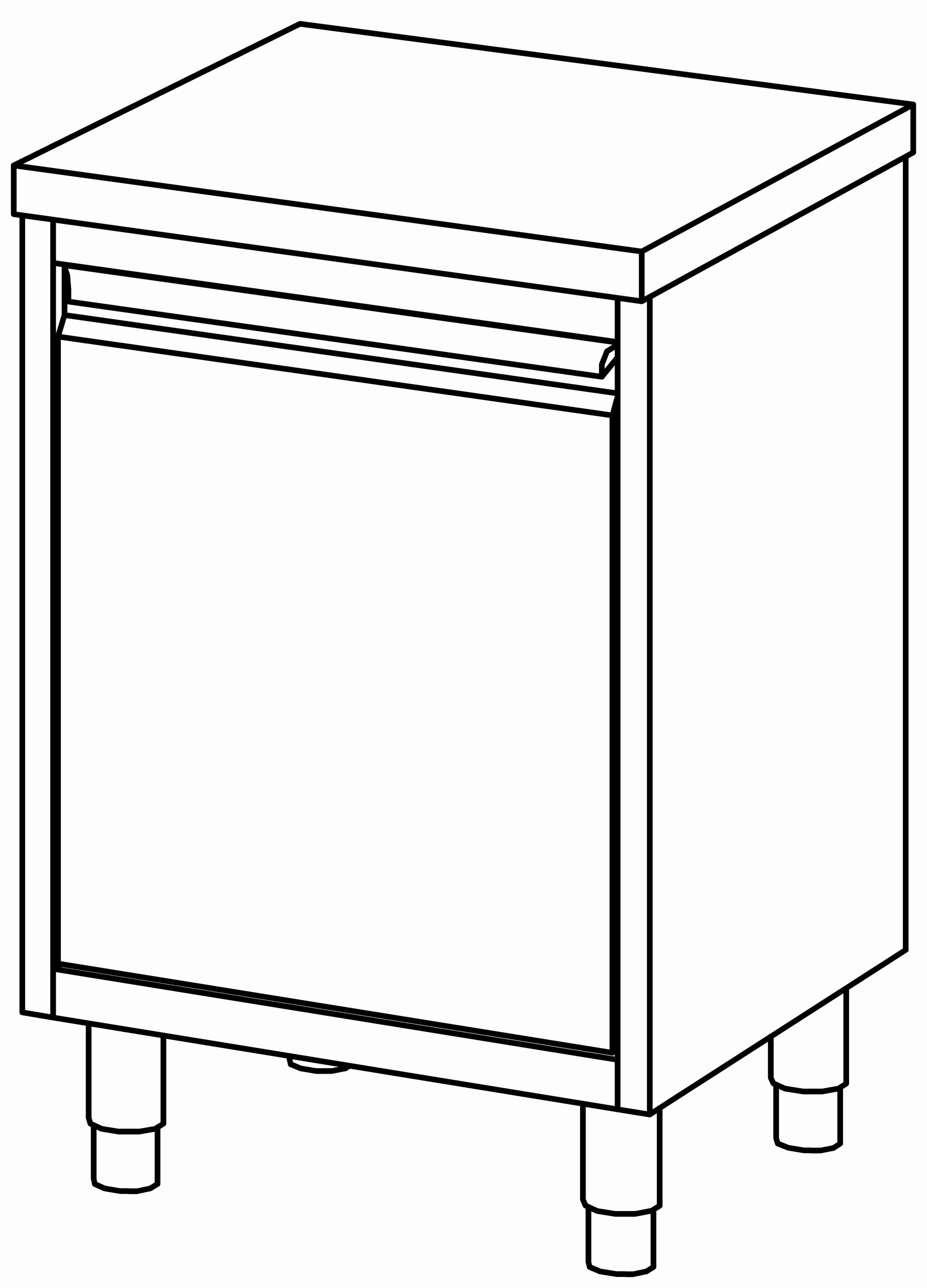 Arbeitsschrank 600x600, F-Tür, ohne AK