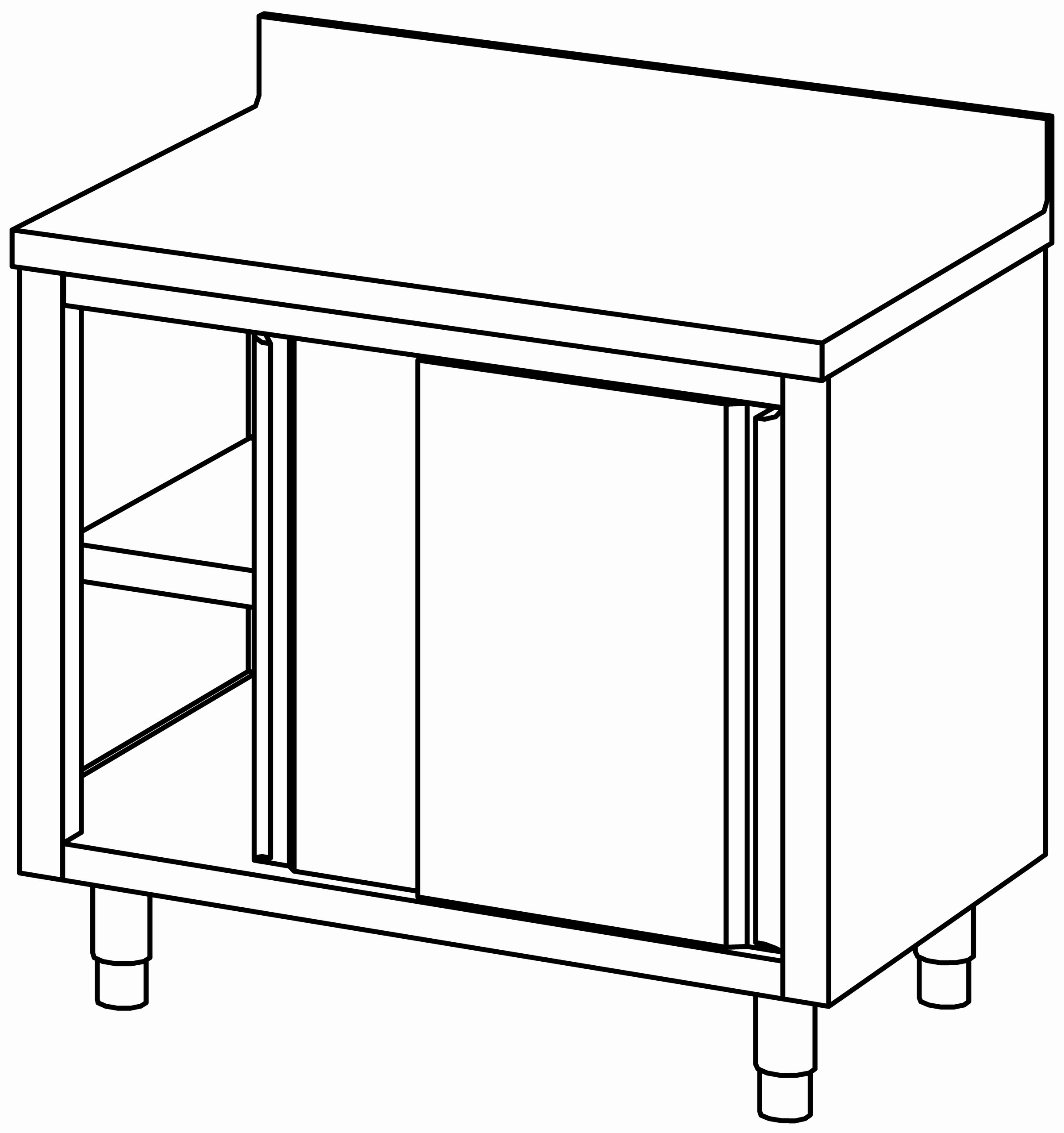 Arbeitsschrank 1000x700, S-Tür, mit AK