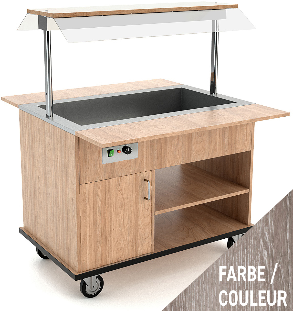 Buffetwagen warm, 3x GN 1/1, Grau