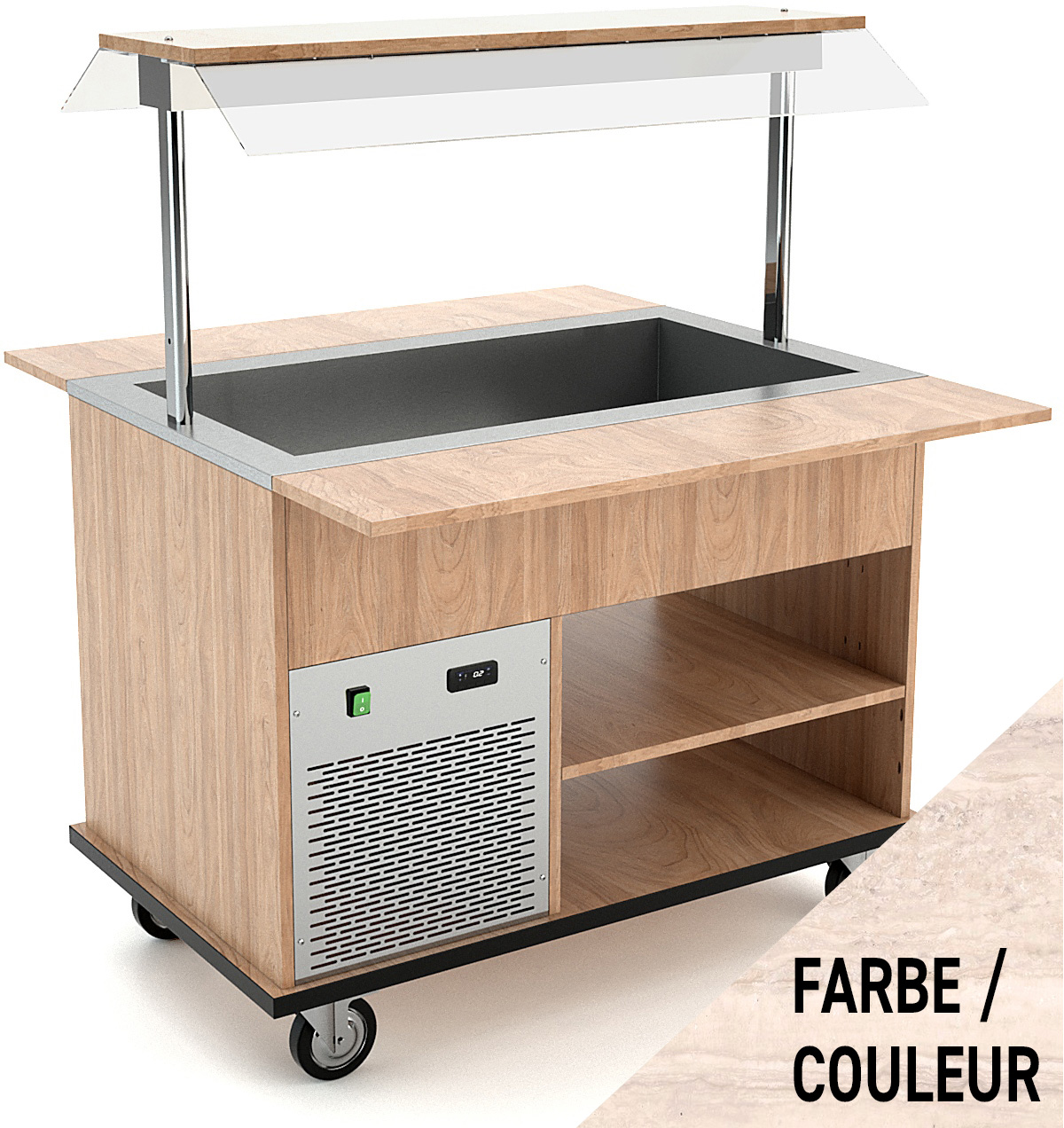 Buffetwagen kalt, 3x GN 1/1, Travertin