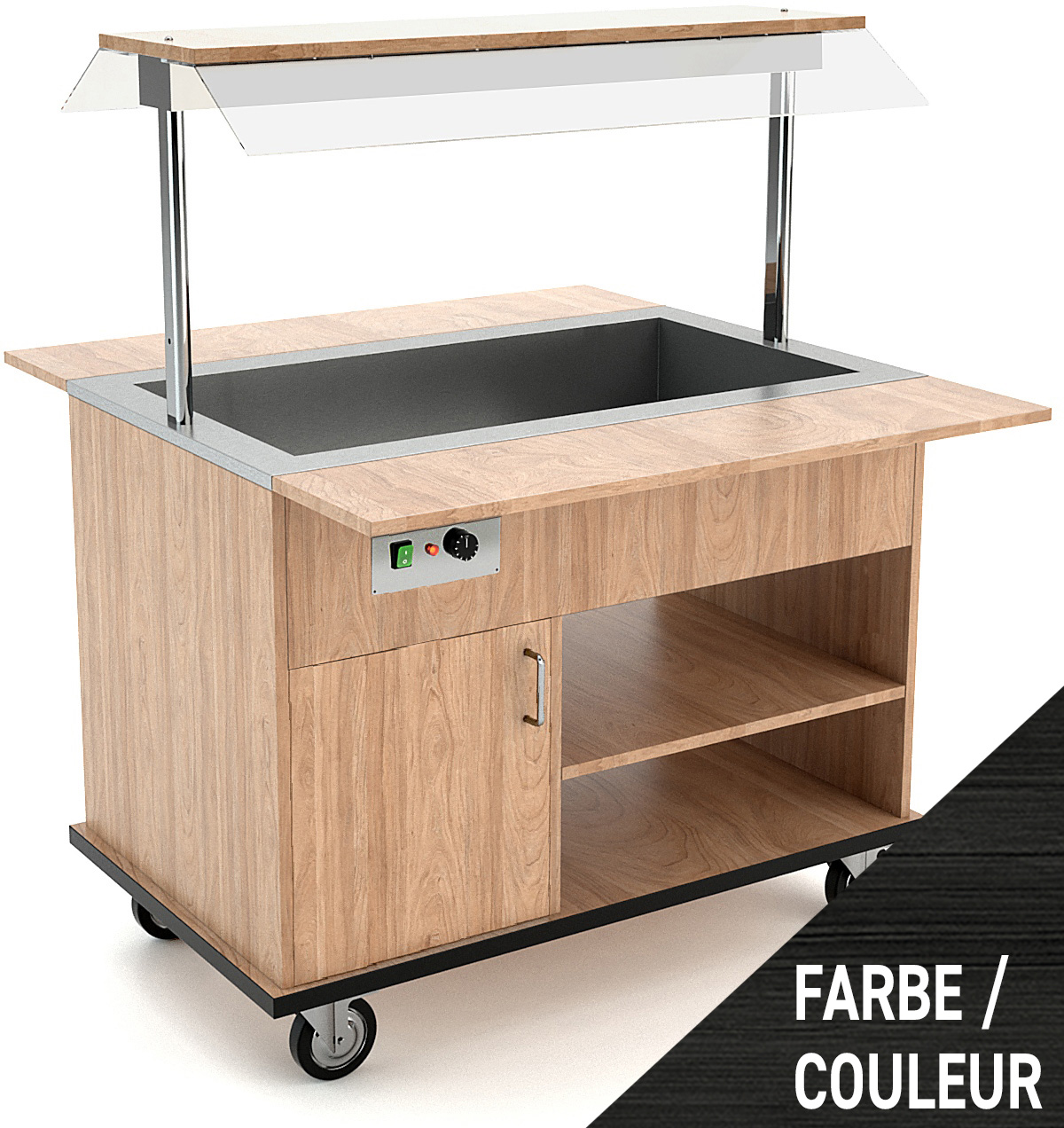 Buffetwagen warm, 3x GN 1/1, Anthrazit