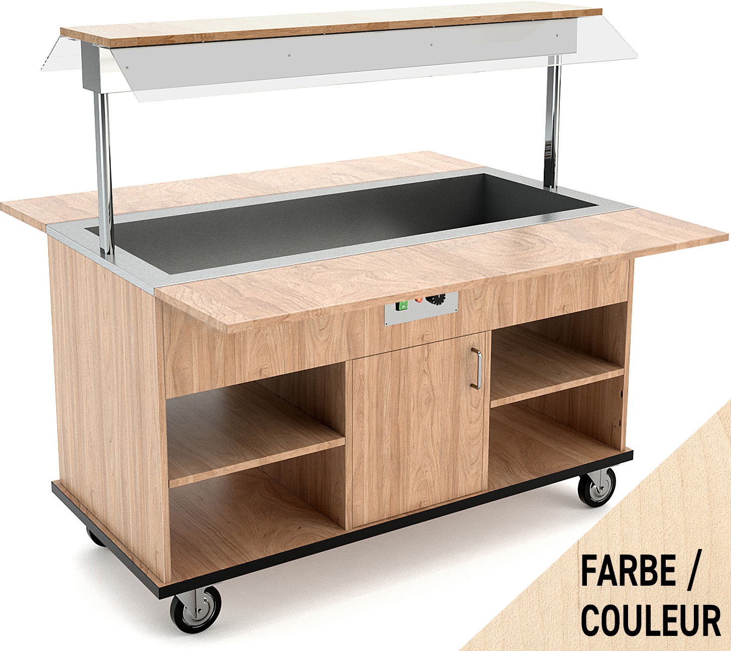 Buffetwagen warm, 5x GN 1/1, Birke