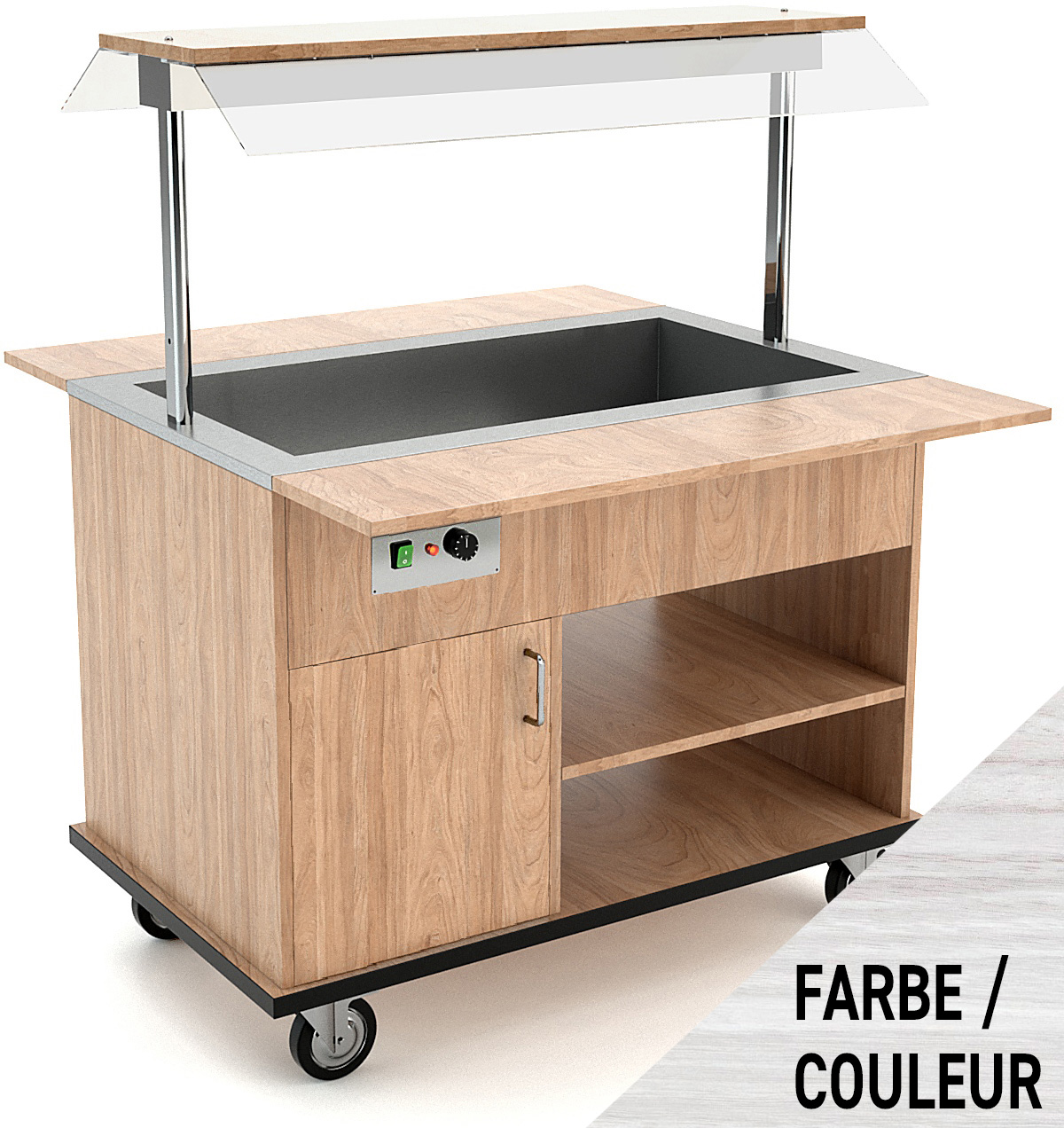 Buffetwagen warm, 3xGN 1/1, weisser Sand