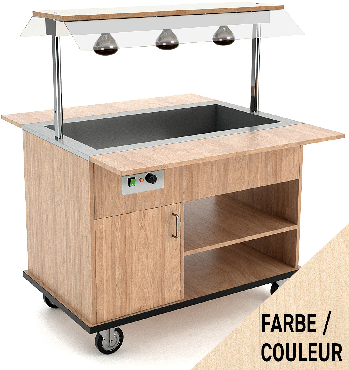 Buffetwagen warm 3x GN 1/1, WL, Birke