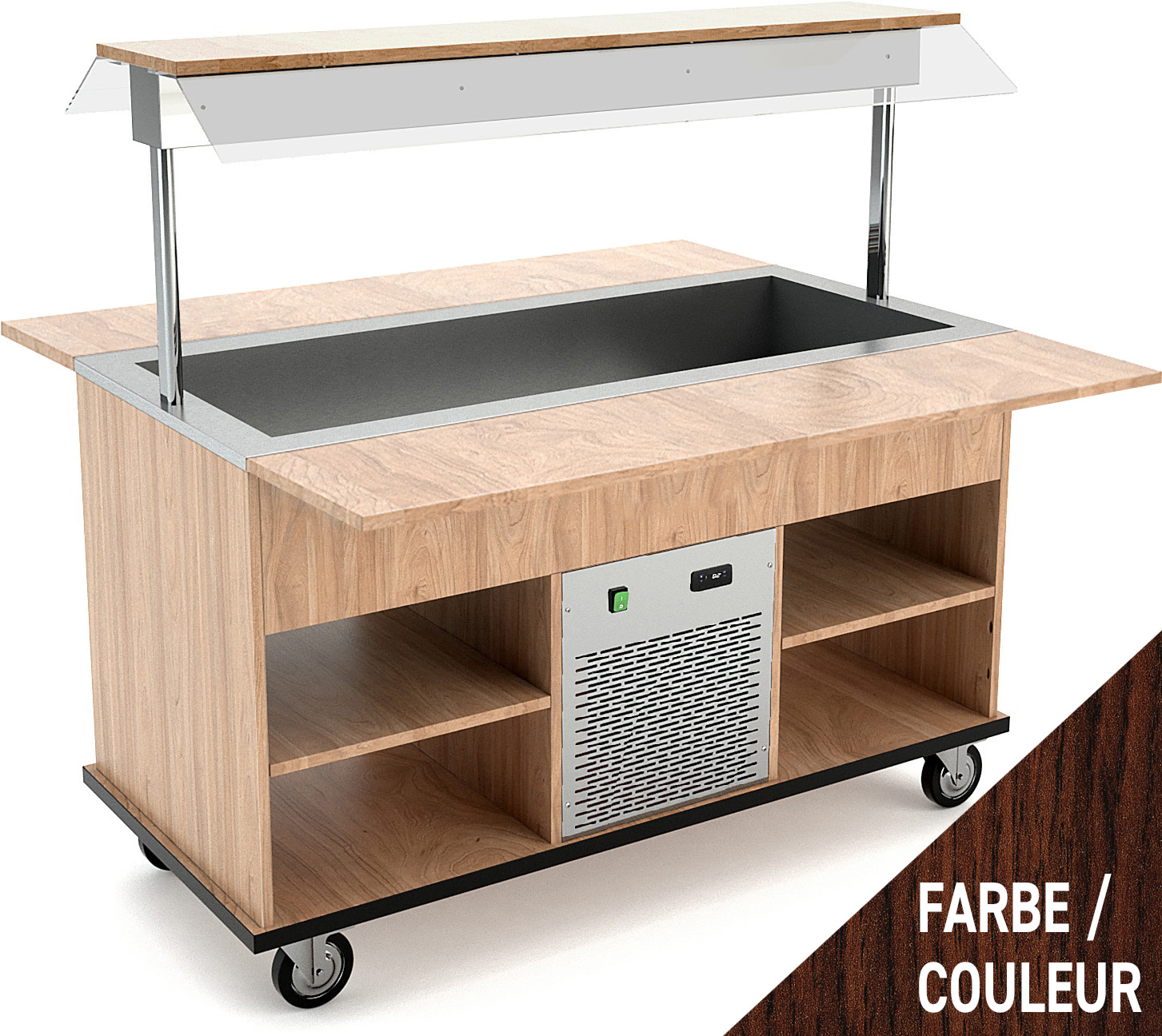 Buffetwagen kalt, 5x GN 1/1, Wenge