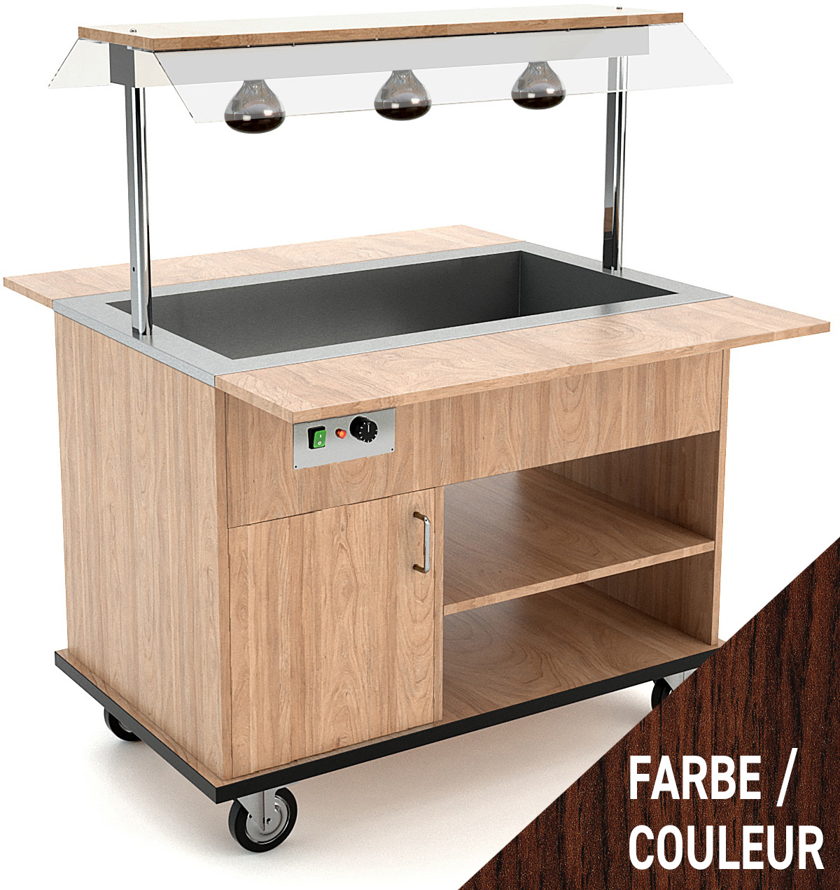 Buffetwagen warm 3x GN 1/1, WL, Wenge