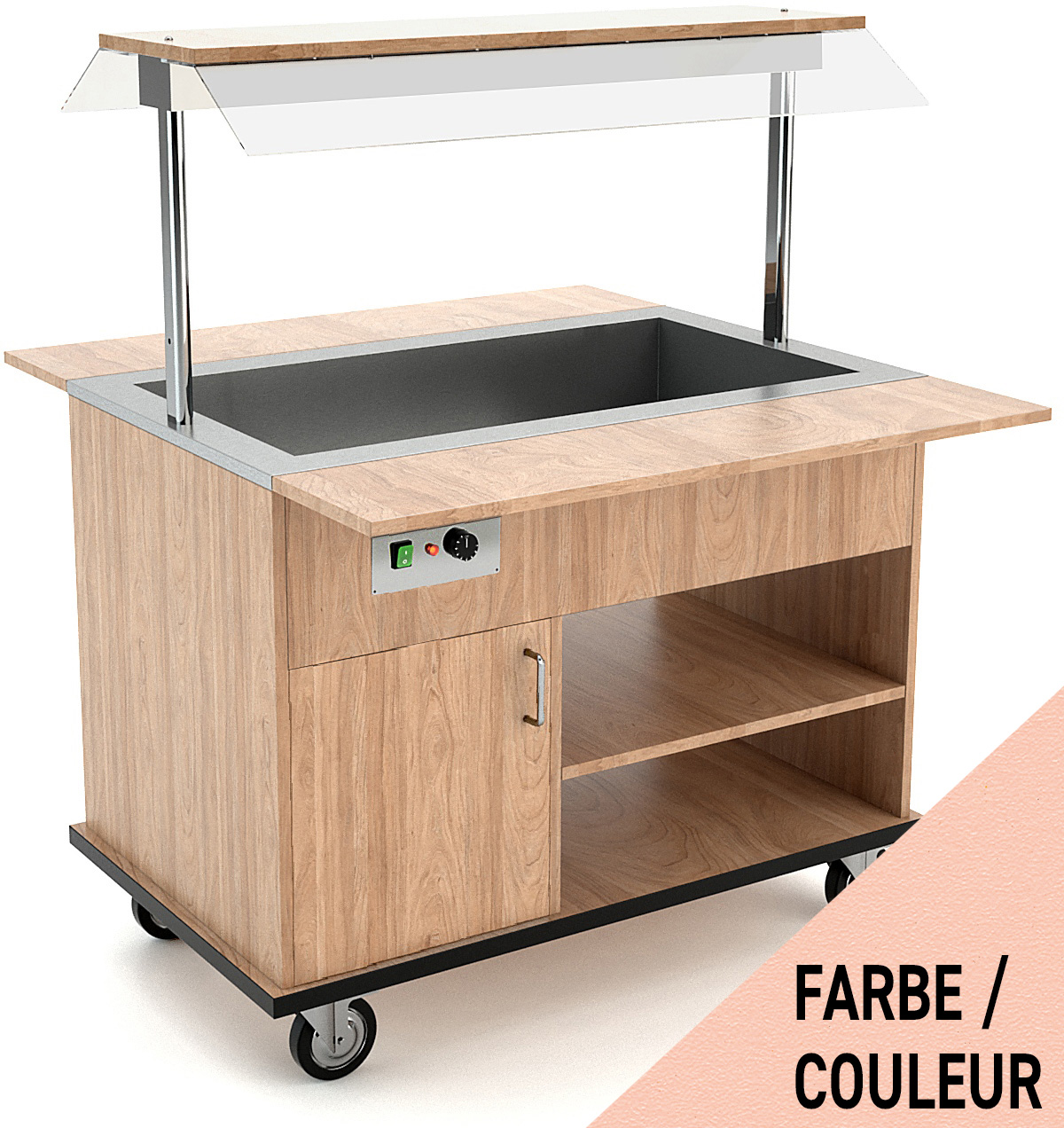 Buffetwagen warm, 3x GN 1/1, Rosa