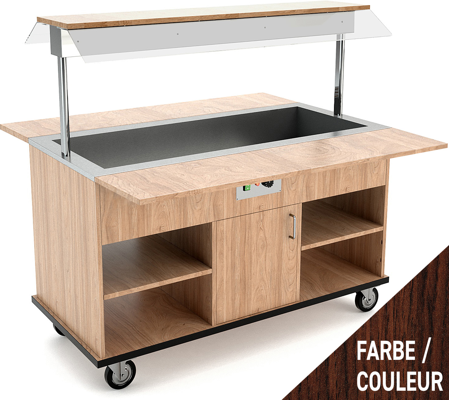Buffetwagen warm, 4x GN 1/1, Wenge