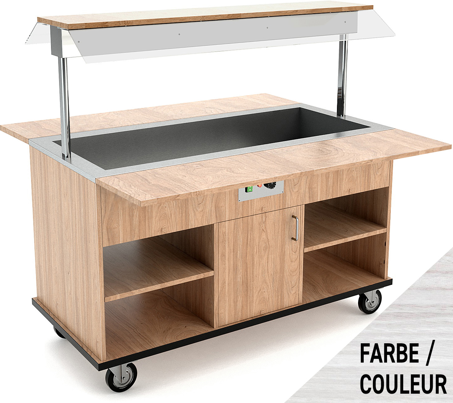 Buffetwagen warm, 4xGN 1/1, weisser Sand