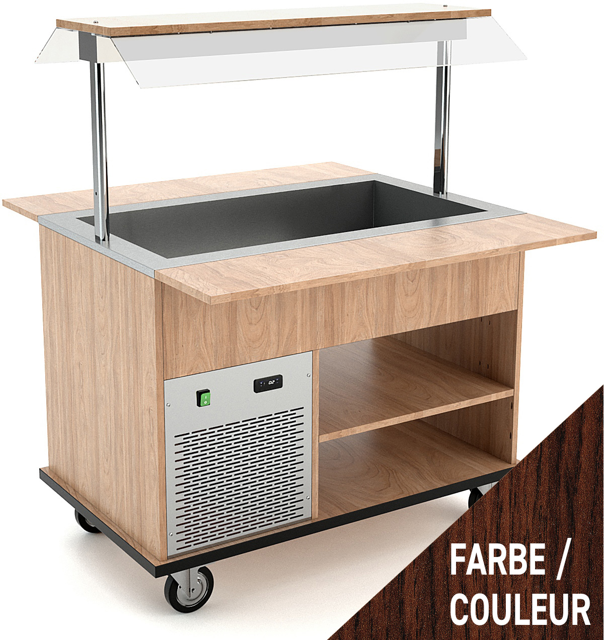 Buffetwagen kalt, 3x GN 1/1, Wenge