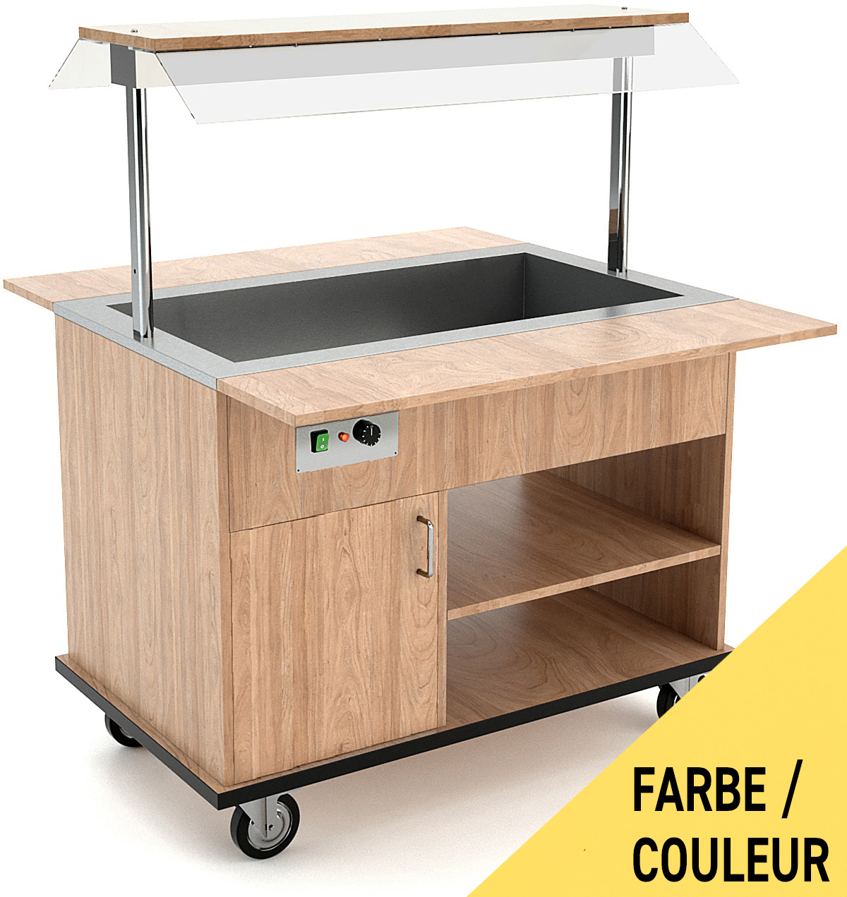 Buffetwagen warm, 3x GN 1/1, Safran
