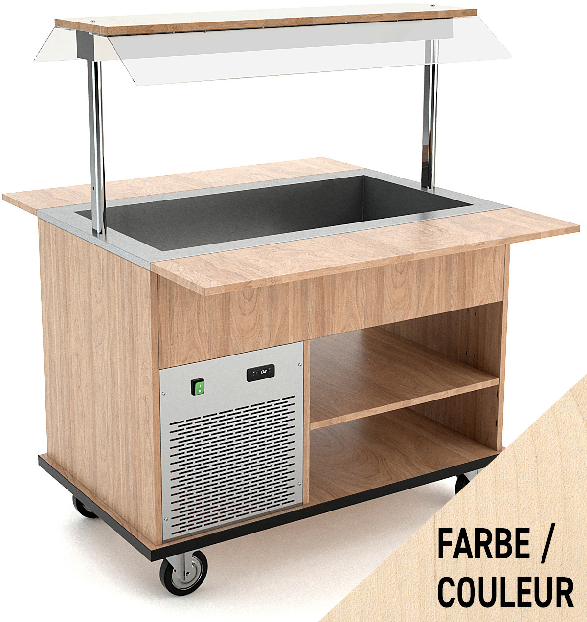 Buffetwagen kalt, 3x GN 1/1, Birke