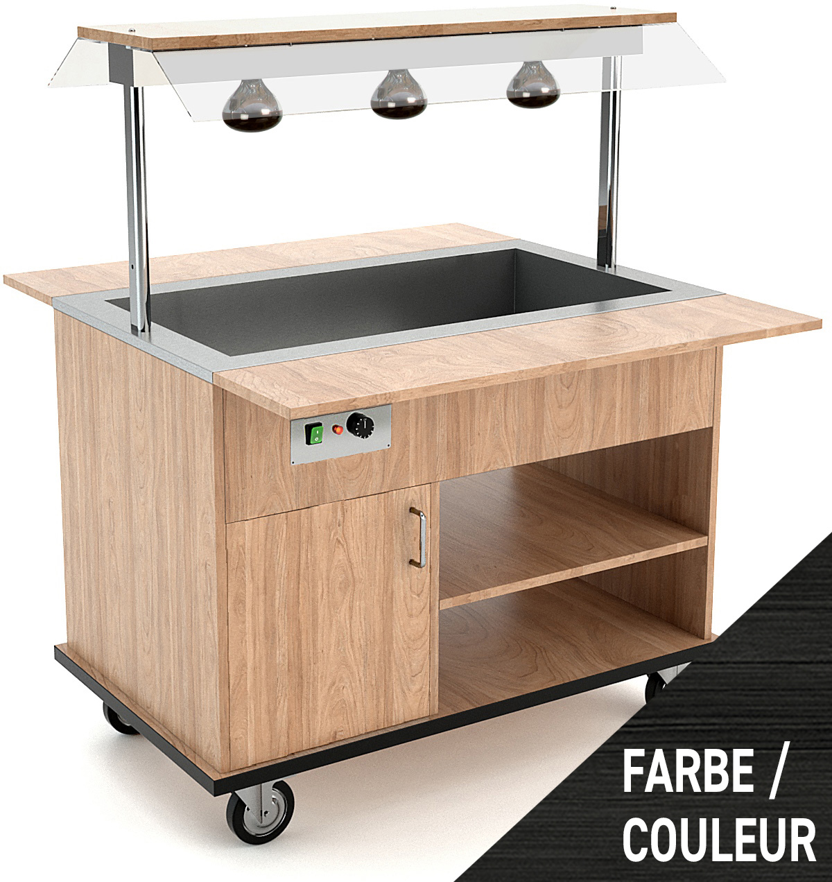 Buffetwagen warm 3x GN 1/1, WL, Anthrazit