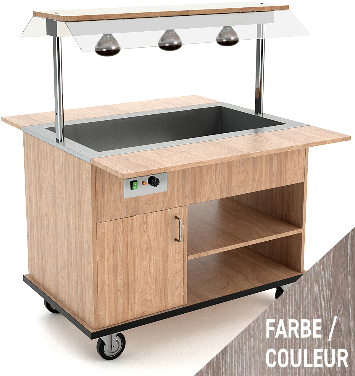 Buffetwagen warm 3x GN 1/1, WL, Grau
