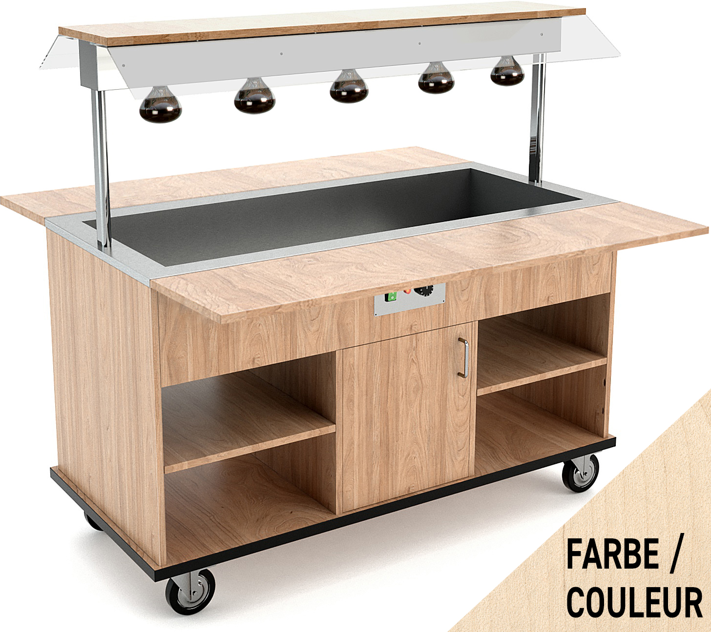 Buffetwagen warm 6x GN 1/1, WL, Birke