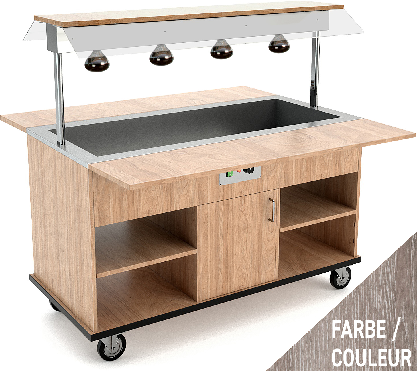 Buffetwagen warm 4x GN 1/1, WL, Grau