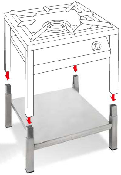 Unterbau 200mm zu Gas-Hockerkocher