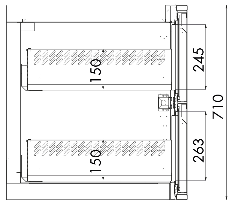 Schubladenstock 1/2 - 1/2, KH 710