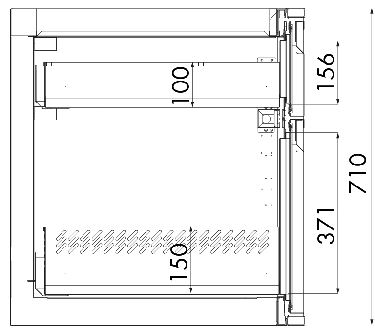 Schubladenstock 1/3 - 2/3, KH 710