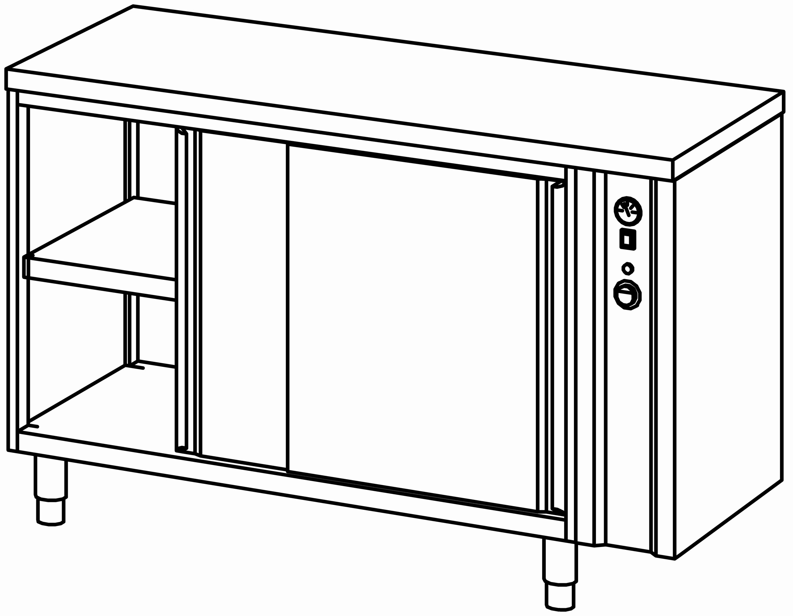 Wärmeschrank 1400x600, S-Tür, ohne AK