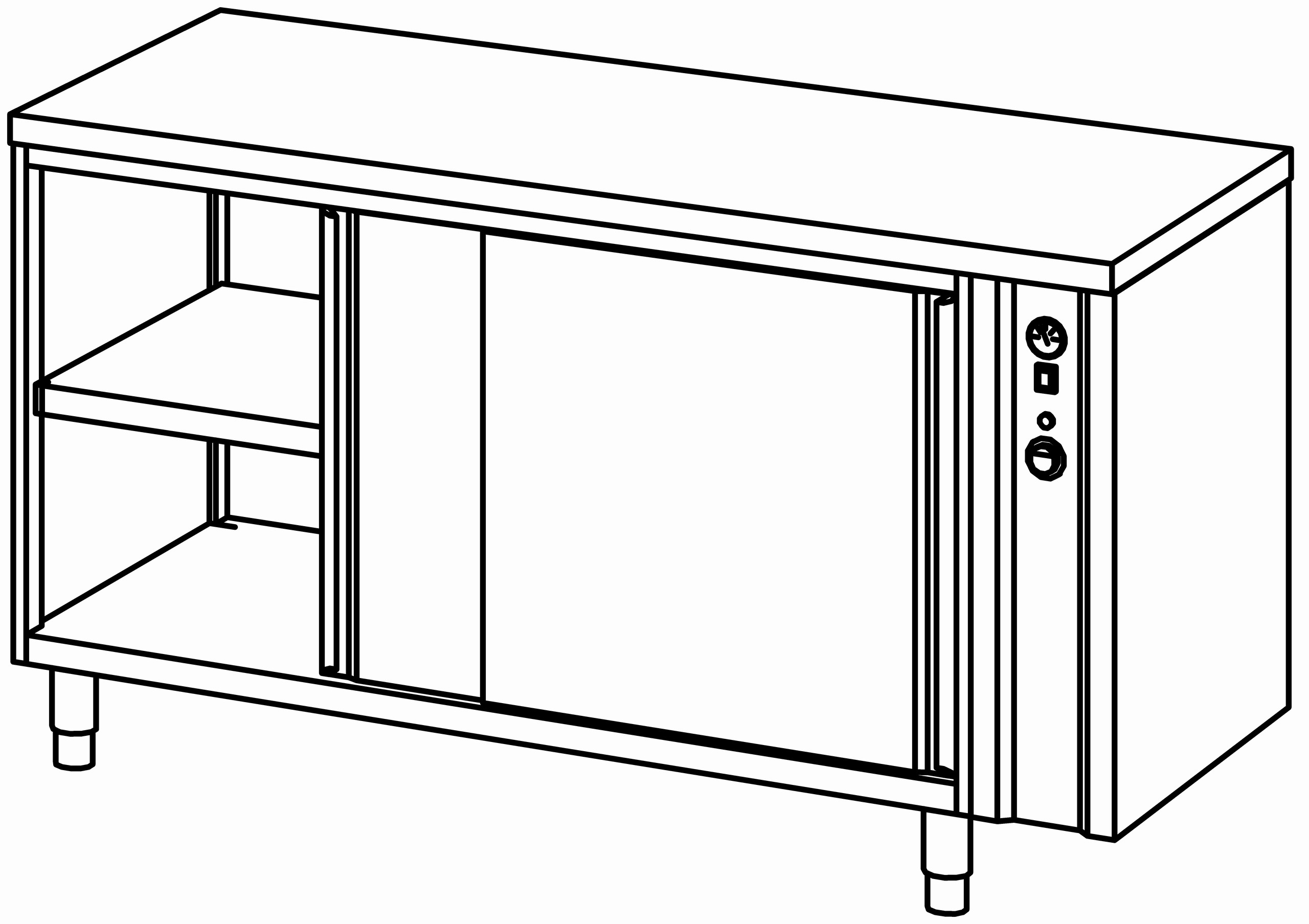 Wärmeschrank 1600x700, S-Tür, ohne AK