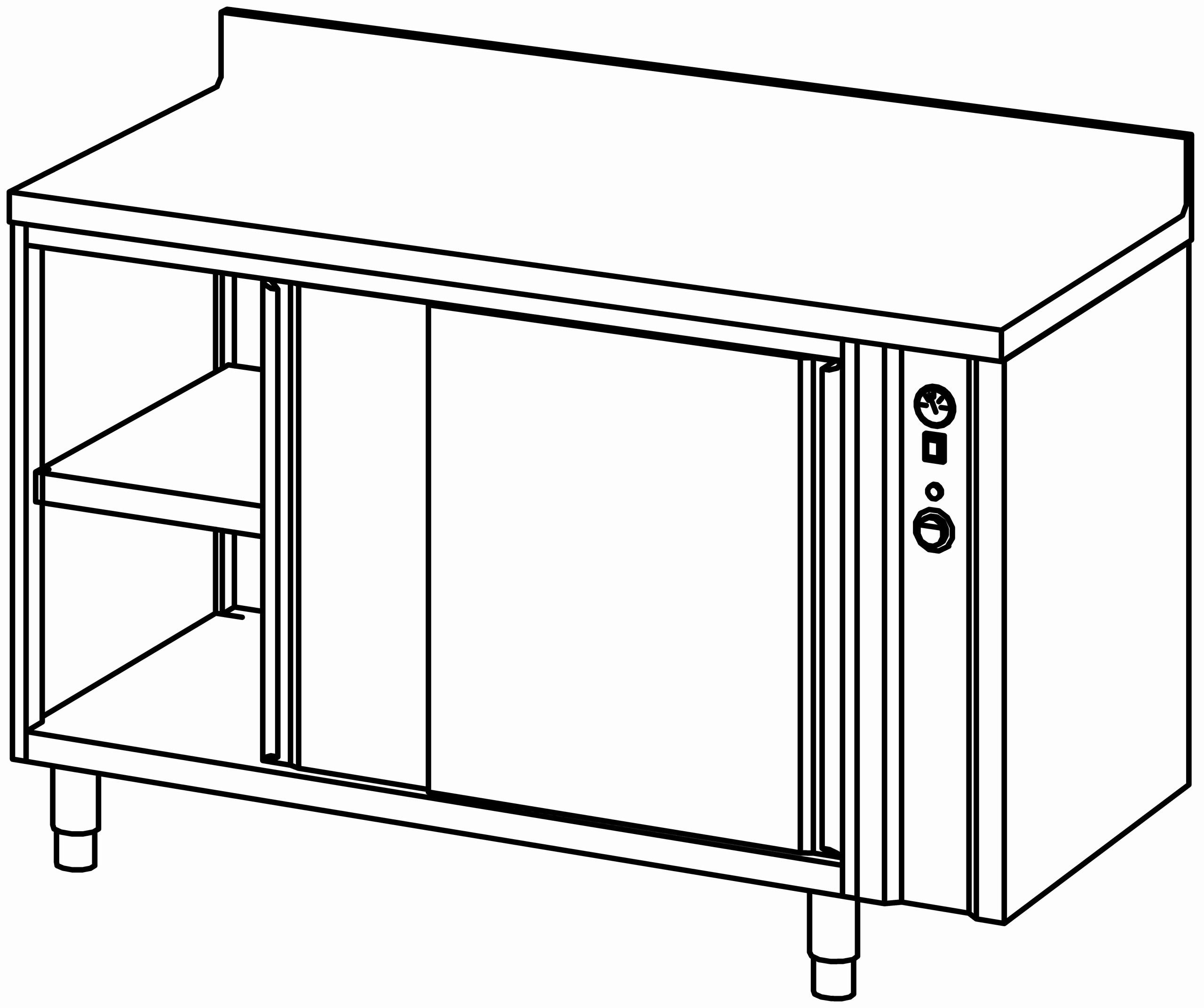 Wärmeschrank 1400x600, S-Tür, mit AK
