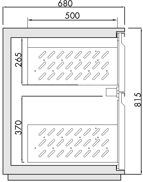 Schubladenstock ÜV-Auszug 2/5-3/5, T 680