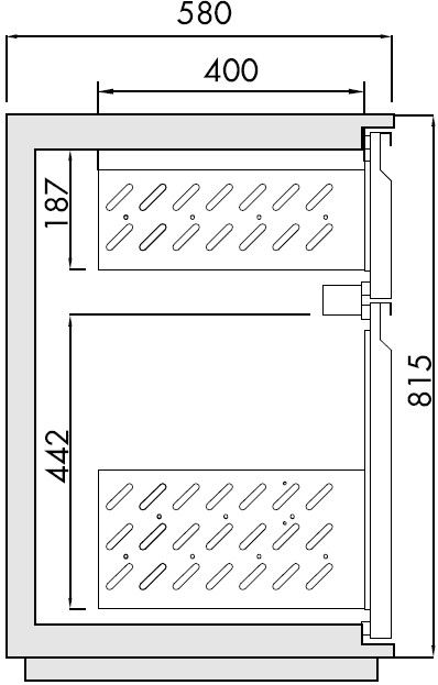 Schubladenstock 1/3 - 2/3, T 580